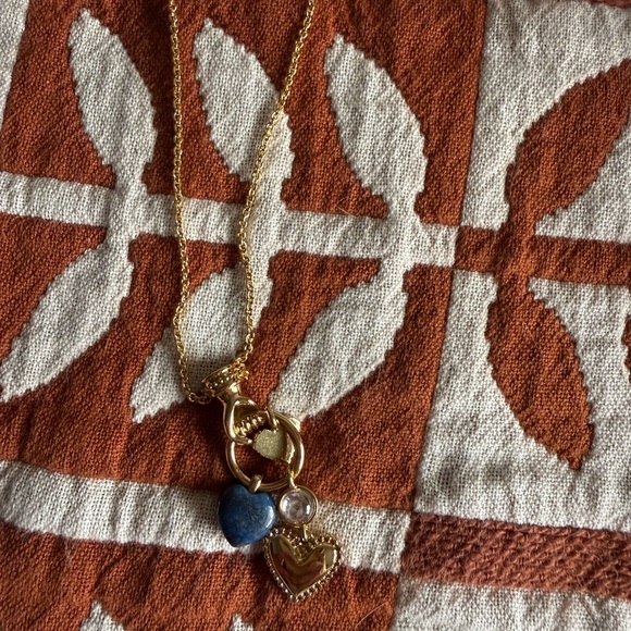 Madewell Gold Necklace with Blue and Clear Accents - Picture 2 of 3